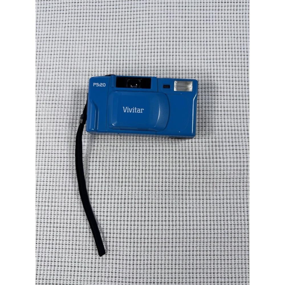 (B-2) Vivitar PS20 Point And Shoot 35mm Film Camera Blue Powers On Untested